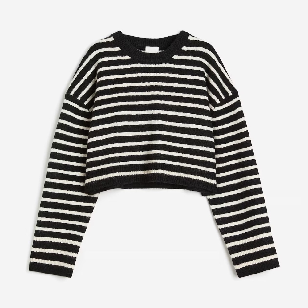 H&M Black & beige striped sweater SIZE S
